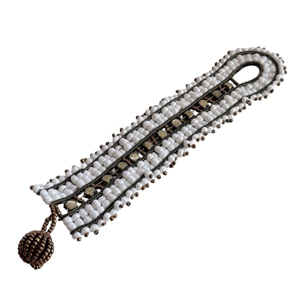 Boho Western Beaded Crystal Cuff Bracelet - Picture 14 of 14